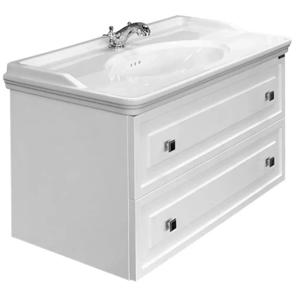 Тумба с раковиной подвесная Comforty Феррара 100 см с ящиками (детальная фотография)