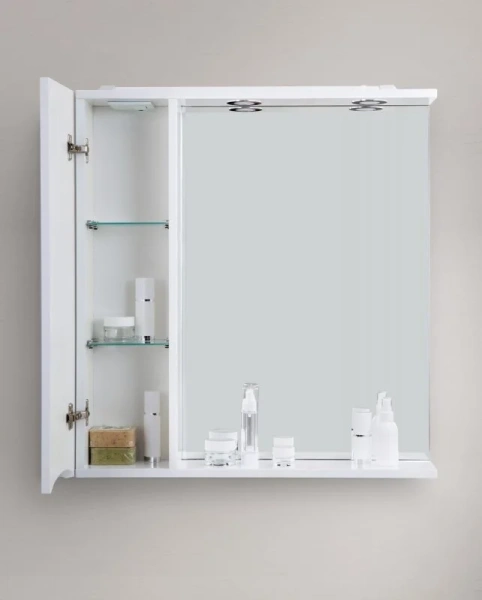 Зеркальный шкаф с подсветкой BelBagno Marino 90 см правосторонний MARINO-SPC-900/750-1A-BL-P-R (детальная фотография), навесные