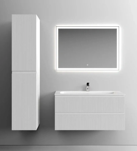 Тумба под раковину подвесная Sancos Snob T 100 см bianco SNT100W (детальная фотография), подвесная, пристенная