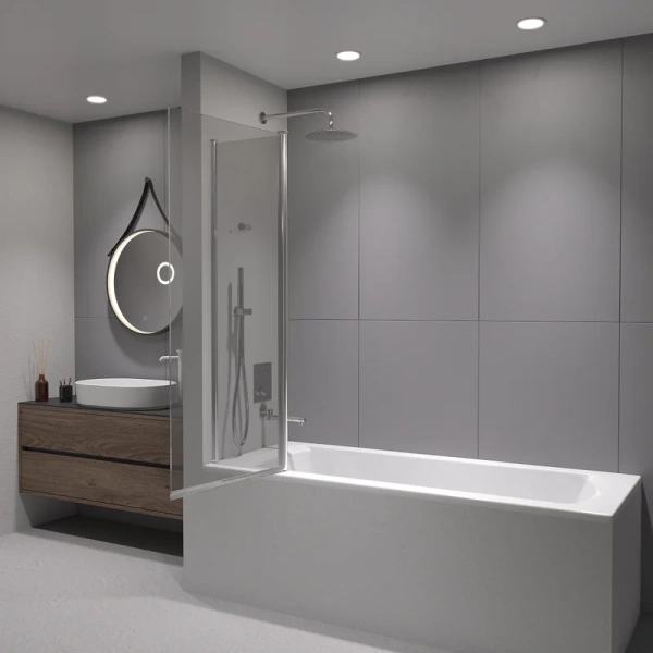 Шторка для ванны RGW Screens SC-11 140х100 см профиль хром 03111110-11 (детальная фотография), современные, hi-tech