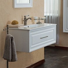 Тумба под раковину, цвет белый матовый, фурнитура состареное серебро, La Beaute Cornelia