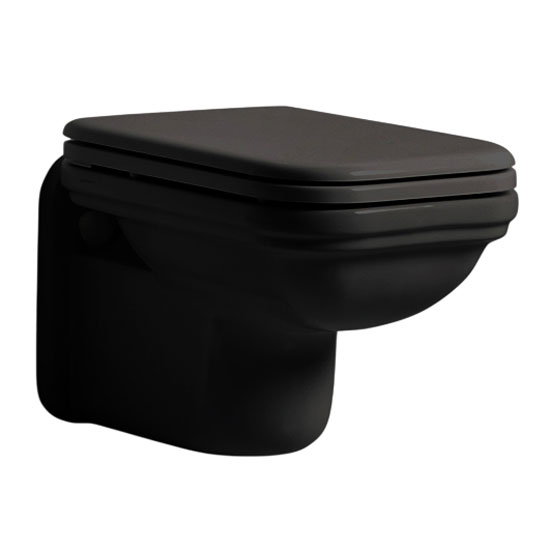 Унитаз подвесной Kerasan Waldorf черный глянцевый 411504nero (детальная фотография)