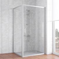 Душевой уголок профиль матовый хром стекло прозрачное Vegas-glass