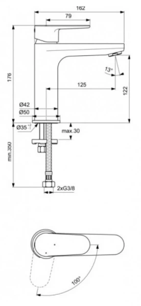 Смеситель для раковины Ideal Standard Cerafine O хром BC700AA (детальная фотография), для раковины