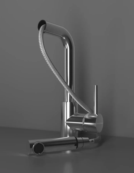 Смеситель для кухни Paulmark Kassel серый металлик Ka214311-402 (детальная фотография), современные, hi-tech