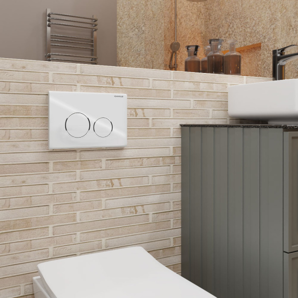 Клавиша смыва Charus Spazio белая глянцевая FP.330.11.01 (детальная фотография), в наличии