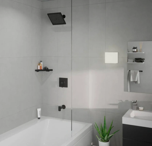Верхний душ Hansgrohe Crometta E матовый черный 26726670 (детальная фотография), современные, hi-tech