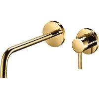 Смеситель для раковины Paffoni Light золото медовое брашированное