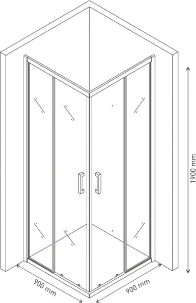 Душевой уголок BERGES Solo 90x90 см профиль хром 061107 (детальная фотография), современные, hi-tech