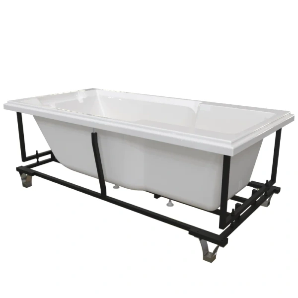 Акриловая ванна Fra Grande Русильон 4-01-2-0-1-423, 180 x 90 см, рама-подставка на декоративных ножках, подголовник, белая/хром (детальная фотография), приставные, встраиваемые