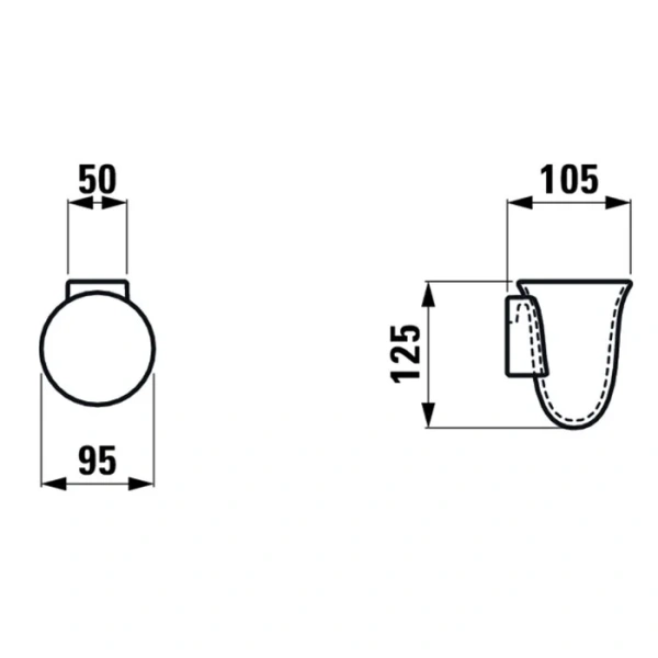 Стакан для ванной Laufen The New Classic белый глянцевый 8.7385.4.000.000.1 (детальная фотография), современные, hi-tech