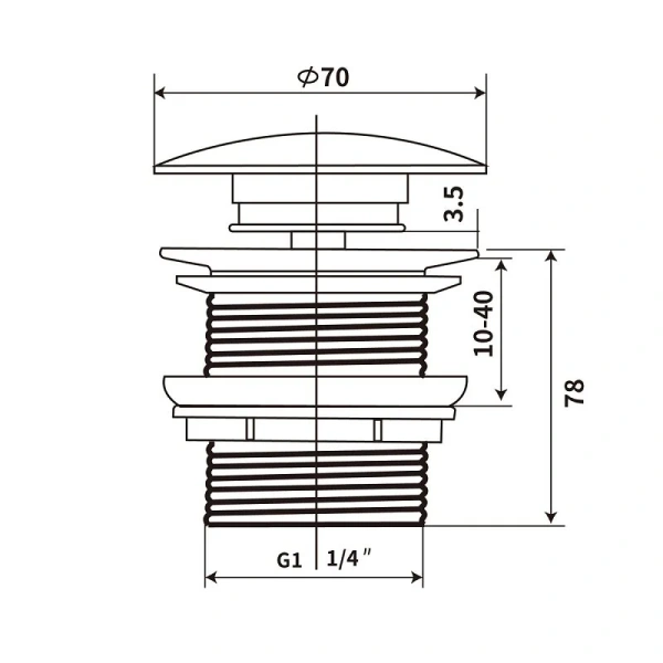 Донный клапан Vincea капучино матовый DBS0-216MC (детальная фотография), по запросу