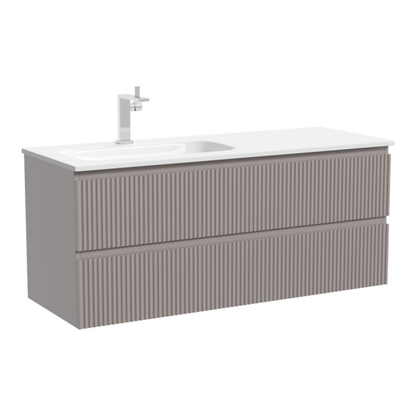 Тумба под раковину подвесная Sancos Snob R 120 см левая doha soft SNR120LSM (детальная фотография)