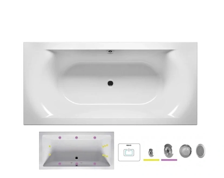 Ванна гидромассажная Riho Linares 190 x 90 см, FLOW2 BT4800500000000_FLOW2 (детальная фотография)