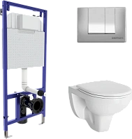 Унитаз с инсталляцией BERGES Gamma клавиша хром