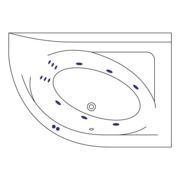 Ванна гидромассажная Excellent Aquarella Line 170 x 110 см, правая, белый/бронза, WAEX.ARP17.LINE.BR (детальная фотография), современныe, hi-tech