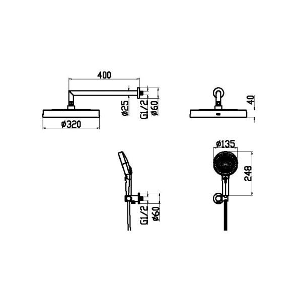 Душевой комплект Boheme Cell белый матовый 427-MW (детальная фотография), душевые комплекты, наборы