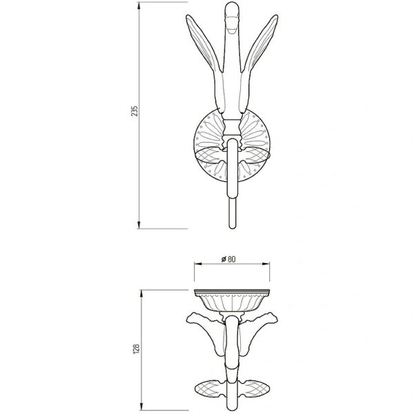 Крючок для ванной Migliore Luxor с декором 26123 (детальная фотография), классические, ретро, декорированные