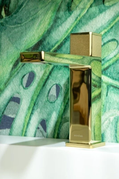 Смеситель для раковины Boheme Quad золото 159-G (детальная фотография), современные, hi-tech, декорированные