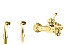 Смеситель для ванны Cezares Vintage золото 24 карат, ручка Swarovski