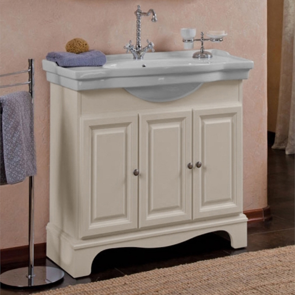 Мебель для ванной La Beaute Michel 90 (детальная фотография), белая, бежевая