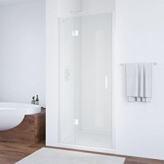 Душевая дверь профиль белый стекло прозрачное Vegas-glass