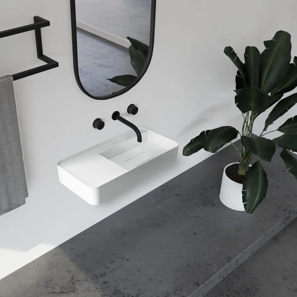 Раковина Abber Stein 80 см белая матовая AS2627-0.8 (детальная фотография), белые