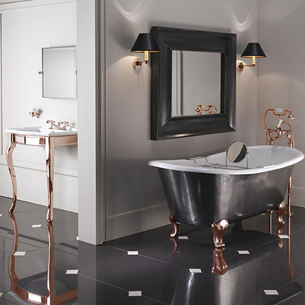 Раковина консоль Devon & Devon Westminster IBLI(3)F 70 см 3 отверстия под смеситель (детальная фотография), белые, черные