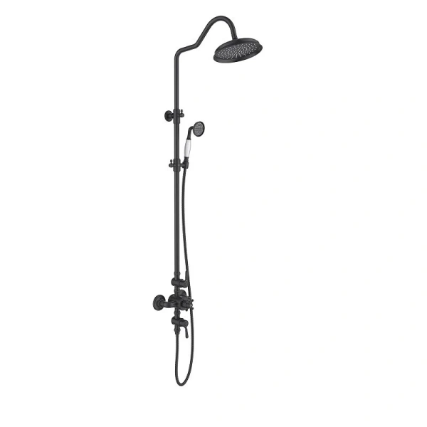 Душевая стойка Акватек Классик черная матовая AQ2563MB (детальная фотография)