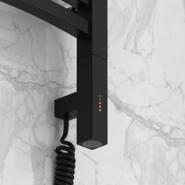 Полотенцесушитель электрический Сунержа Аркус 3.0 50x80 см матовый чёрный, правый 31-5705-8050 (детальная фотография), современные, hi-tech