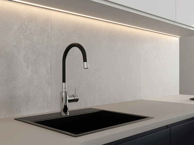 Смеситель для кухни Cersanit Melar хром/черный 68233 (детальная фотография), современные, hi-tech