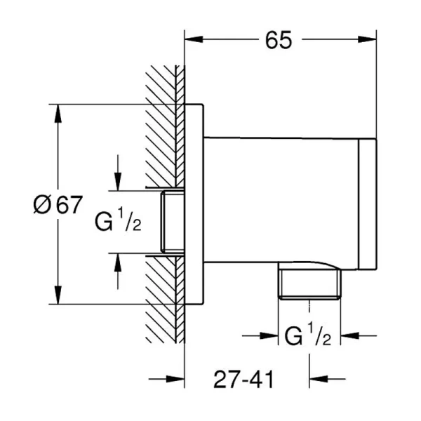 Шланговое подключение Grohe Tempesta хром 28671001 (детальная фотография), в наличии