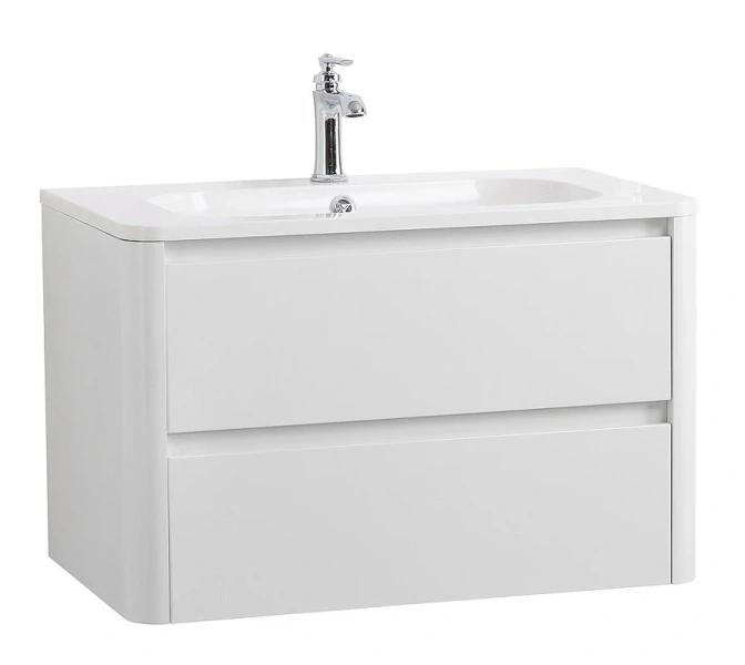 Тумба под раковину подвесная Cezares Relax 80 см Bianco Lucido RELAX-800-2C-SO-BL (детальная фотография), современная, hi-tech