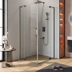 Душевой уголок Cezares Slider 100х110 см стекло прозрачное профиль оружейная сталь
