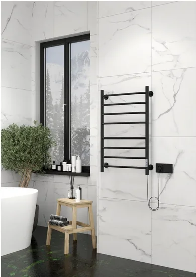 Полотенцесушитель электрический Ника WAY 80х50 см черный матовый WAY-3 80/50 черн U (детальная фотография), черный