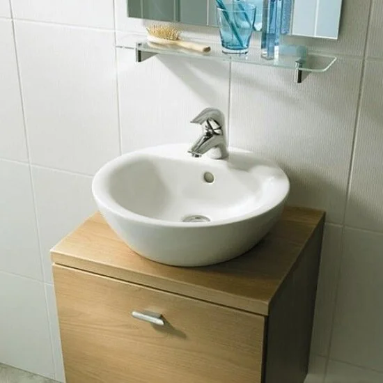 Раковина Ideal Standard Connect 43 см с 1-м отверстием под смеситель E804001 (детальная фотография), одинарные