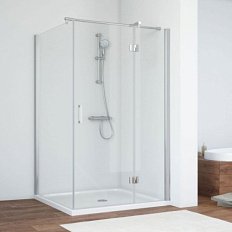 Душевой уголок профиль глянцевый хром стекло прозрачное Vegas-glass