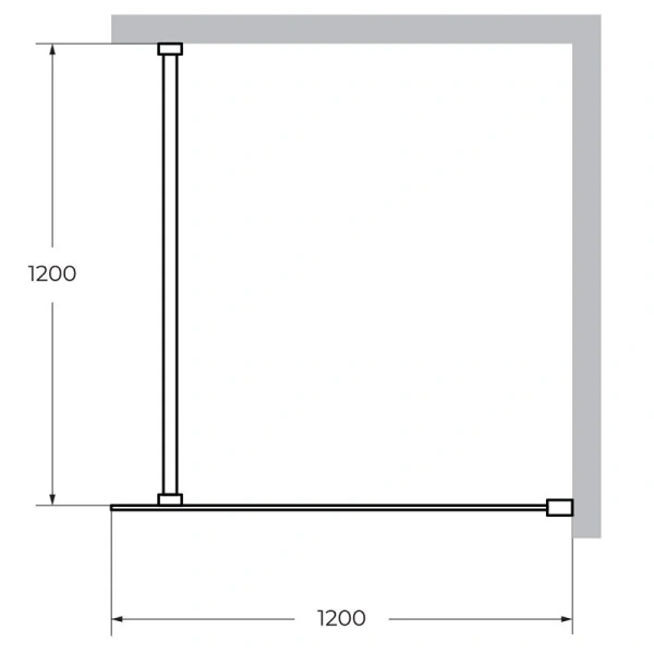 Душевая перегородка Cezares Liberta 120 см стекло графит, профиль черный LIBERTA-L-1-120-120-GR-NERO (детальная фотография), современные, hi-tech