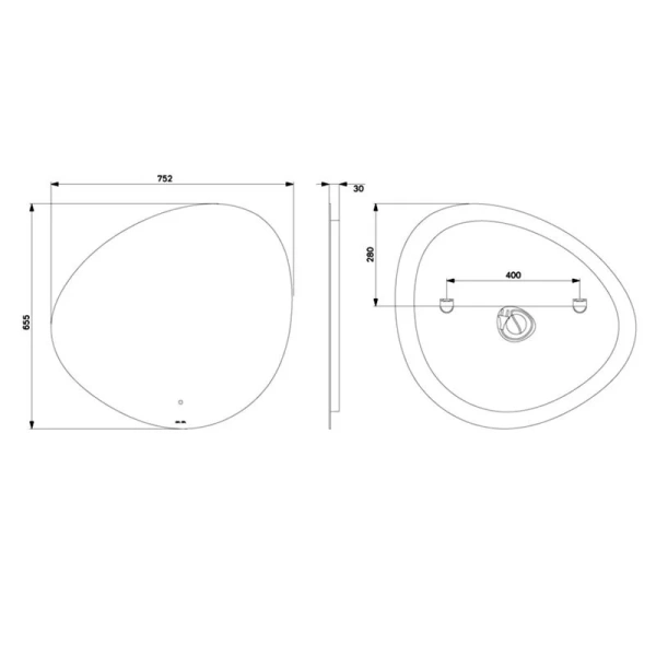 Зеркало с подсветкой Am.Pm X-Joy 80 см декоративное M85MOX50801WG (детальная фотография), нет в наличии