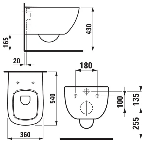 Унитаз подвесной Laufen Palomba 8.2080.1 (детальная фотография), в наличии, по запросу