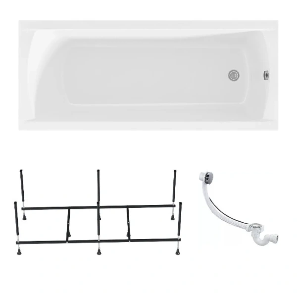 Ванна акриловая 1MarKa Modern 01мод16570кс2+, 165 x 70 см, цвет белый (детальная фотография) index_1