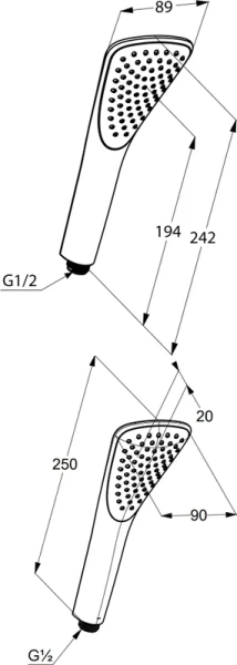 Лейка для душа Kludi Fizz черная матовая 6760039-00 (детальная фотография), душевые лейки