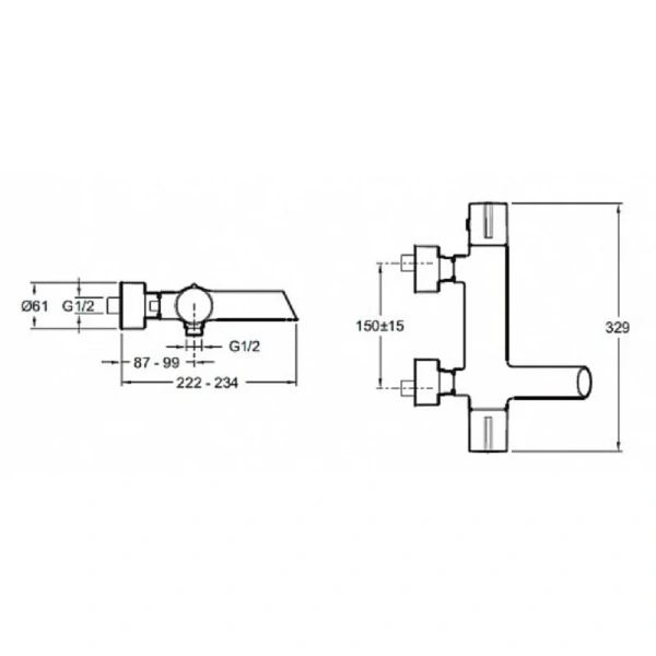 Смеситель для ванны Jacob Delafon Toobi термостатический E8992-CP (детальная фотография), для ванны