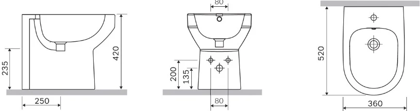Биде напольное Am.Pm Spirit 2.0 белое C703111WH (детальная фотография), круглой формы