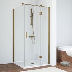 Душевой уголок профиль бронза стекло прозрачное Vegas-glass