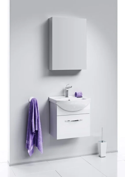 Тумба под раковину подвесная Aqwella Аллегро 50 см белая Agr.01.05/1 (детальная фотография), подвесная, пристенная