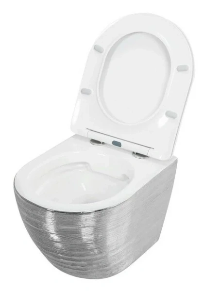 Унитаз подвесной Grossman серебро/белый GR-4455SWS (детальная фотография), современные, hi-tech, круглые