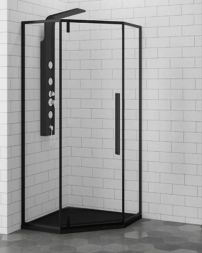 Душевой уголок RGW Stilvoll SV-81B 80х80 см профиль черный, стекло прозрачное - фото 2
