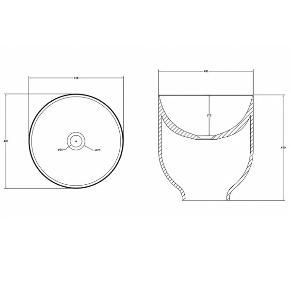 Раковина Abber Stein 40 см белая матовая AS2618 (детальная фотография), современные, hi-tech
