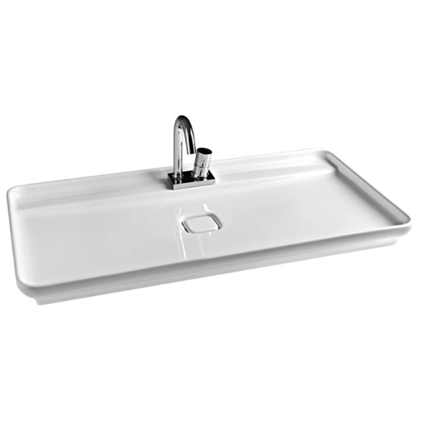 Раковина консоль ArtCeram Trapezio (детальная фотография), белые, черные, другие